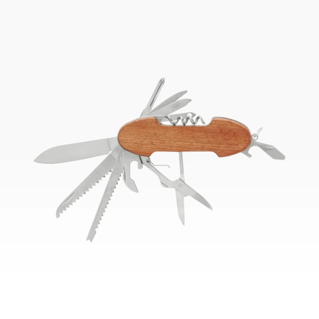 [7069] Navaja 11 usos cacha de madera | Lion Tools