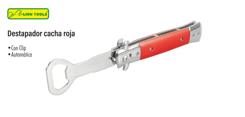 Destapador 3" cacha roja tipo navaja | Lion Tools