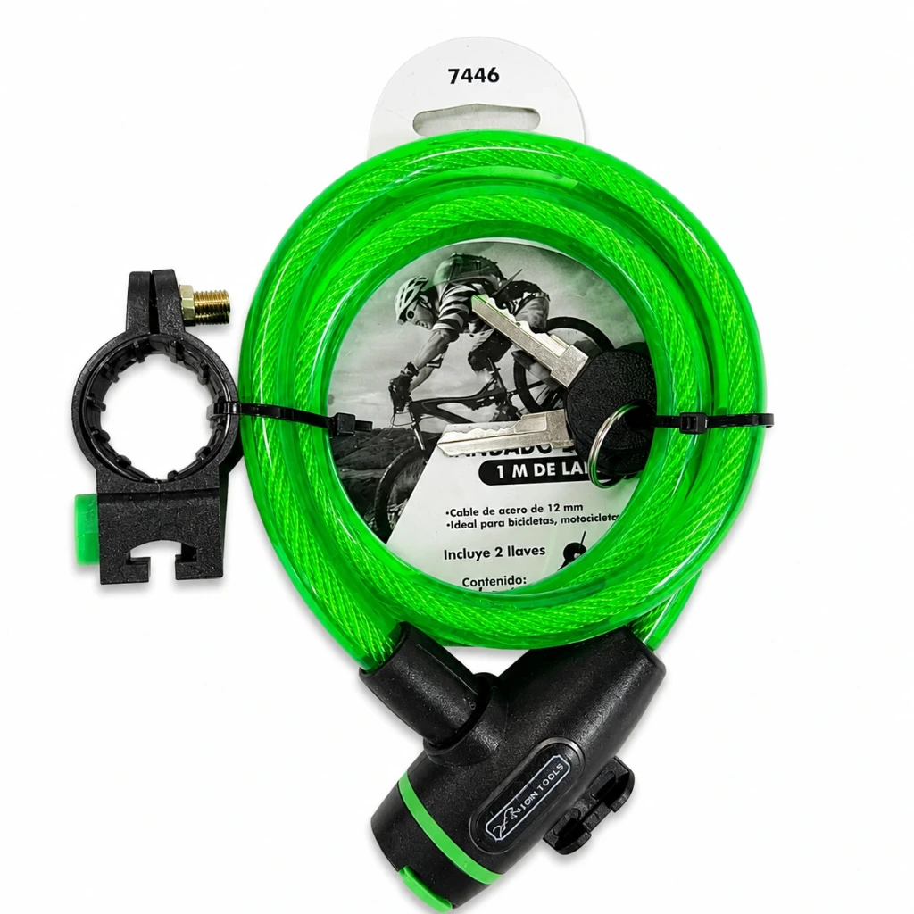 [7446] Candado cable de 1m uso ligero x 12mm | Lion tools