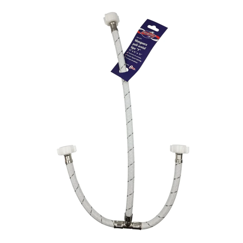 [8196] Manguera lavabo/fregadero poli-acetal tipo "y" 1/2" x 1/2" x 1/2" 4157 | Fleximatic