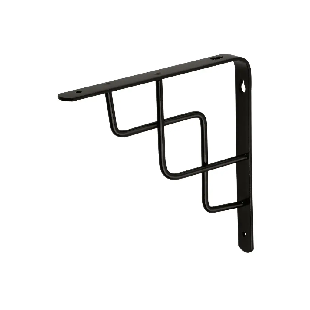 Ménsula reforzada negra 8 x 8" diseño escalera | Fiero
