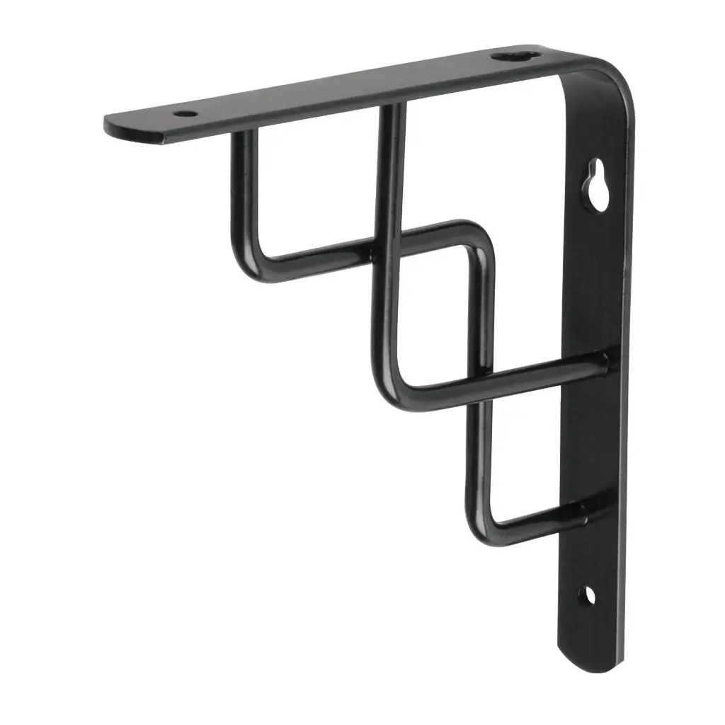 [47702] Ménsula reforzada negra 6 x 6" diseño escalera | Fiero
