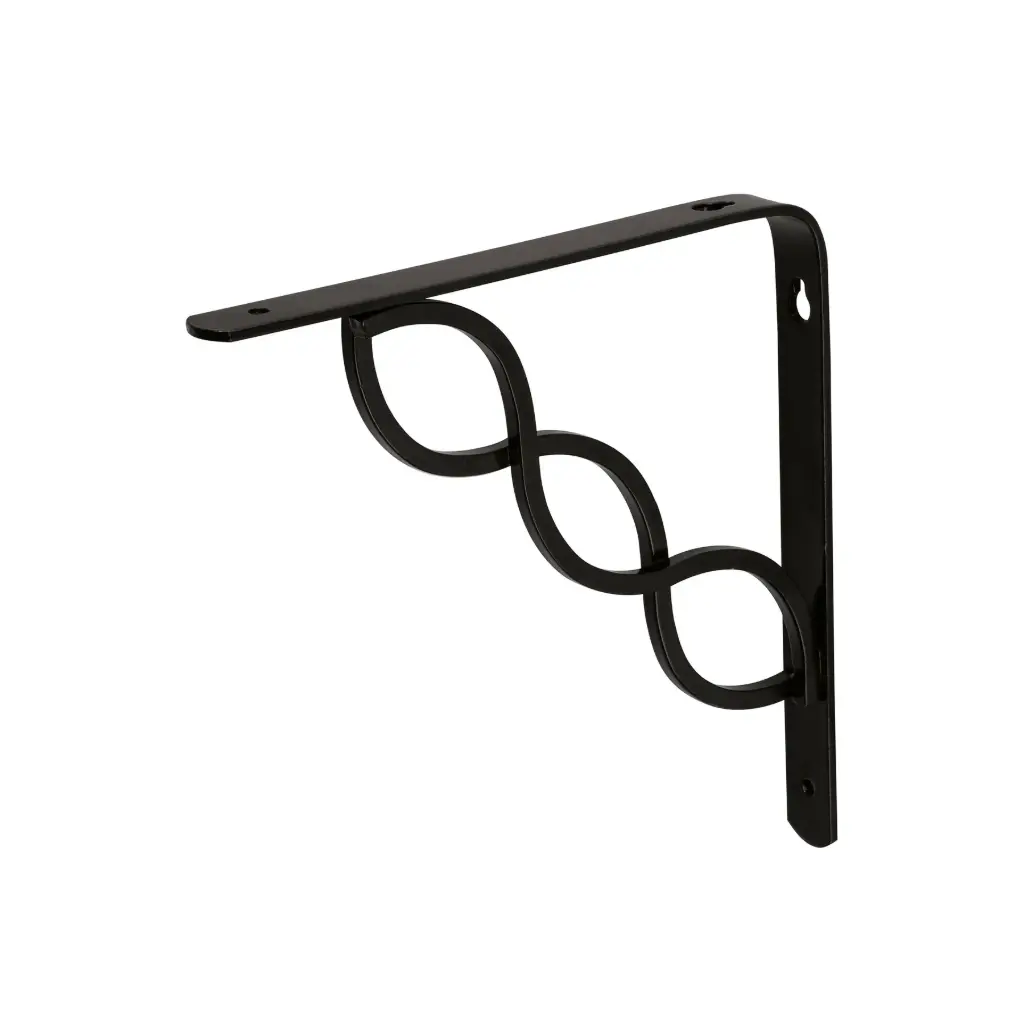 Ménsula reforzada negra 8 x 8" diseño trenza | Fiero
