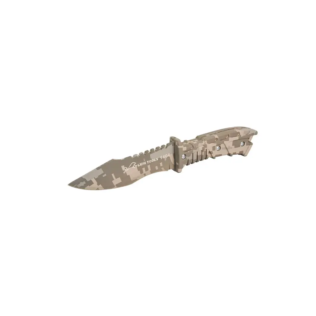 [9404] Cuchillo 4 1/2" hoja y mango camuflaje con funda | Lion Tools
