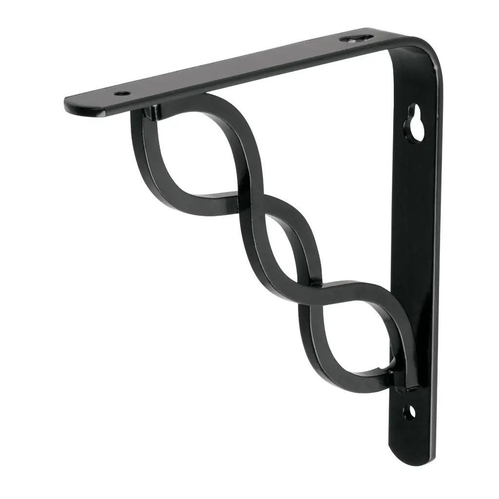 Ménsula reforzada negra 6 x 6" diseño trenza | Fiero