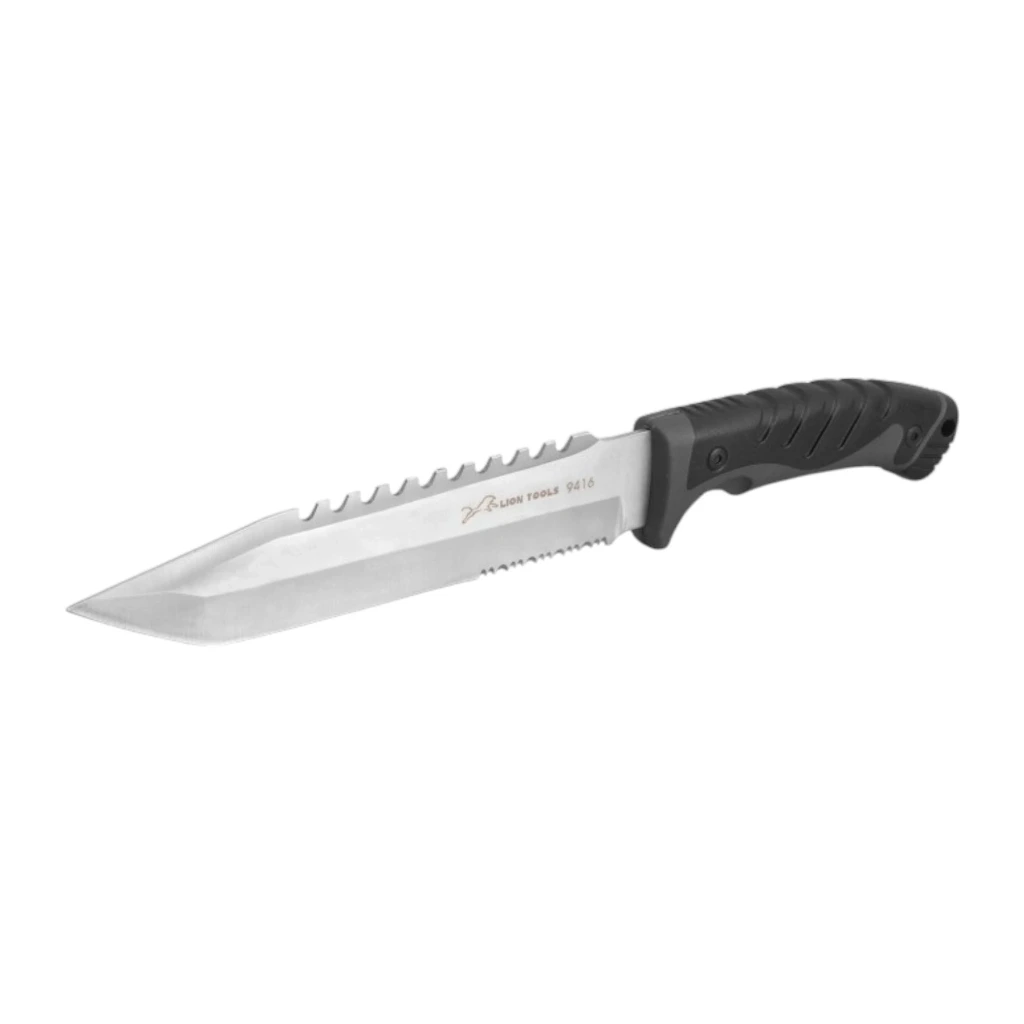 [9416] Cuchillo 8" hoja pavonada mango bimaterial con funda | Lion Tools