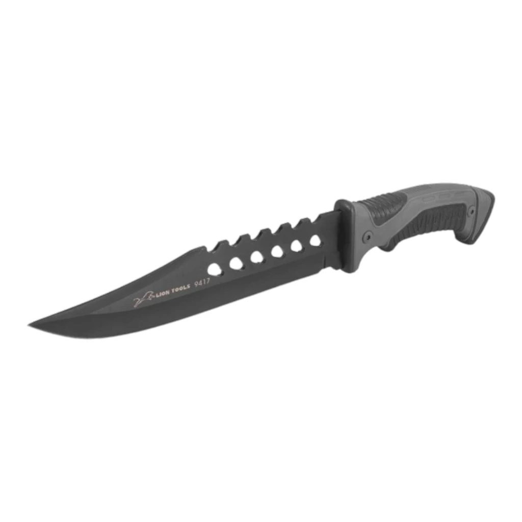 [9417] Cuchillo 7 1/2" hoja pavonada mango bimaterial con funda | Lion Tools