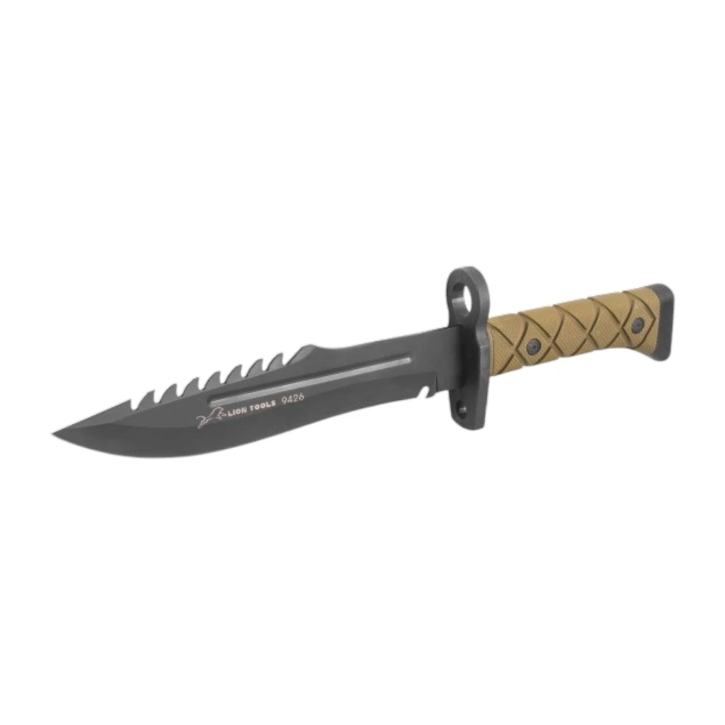 [9426] Cuchillo 8" hoja pavonada mango de goma con funda | Lion Tools