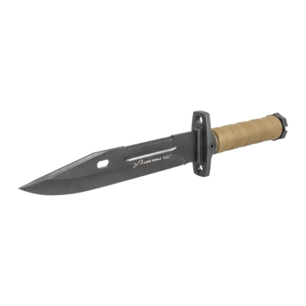 [9427] Cuchillo 8" hoja pavonada mango de goma con funda | Lion Tools