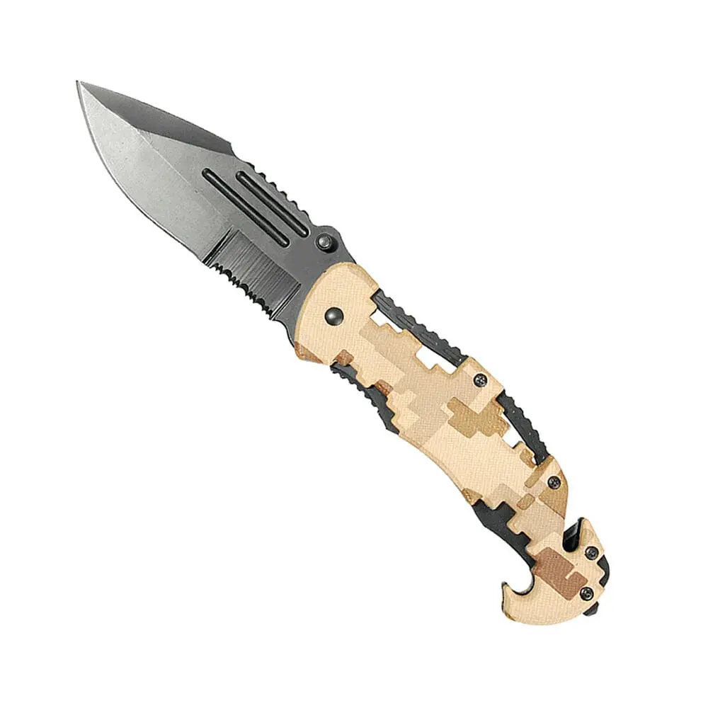 [9462] Navaja 3 1/2" pavonada monte mango camuflaje café | Lion Tools