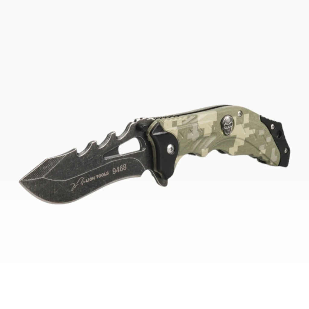 Navaja monte 3 1/2" mango camuflaje con clip | Lion Tools