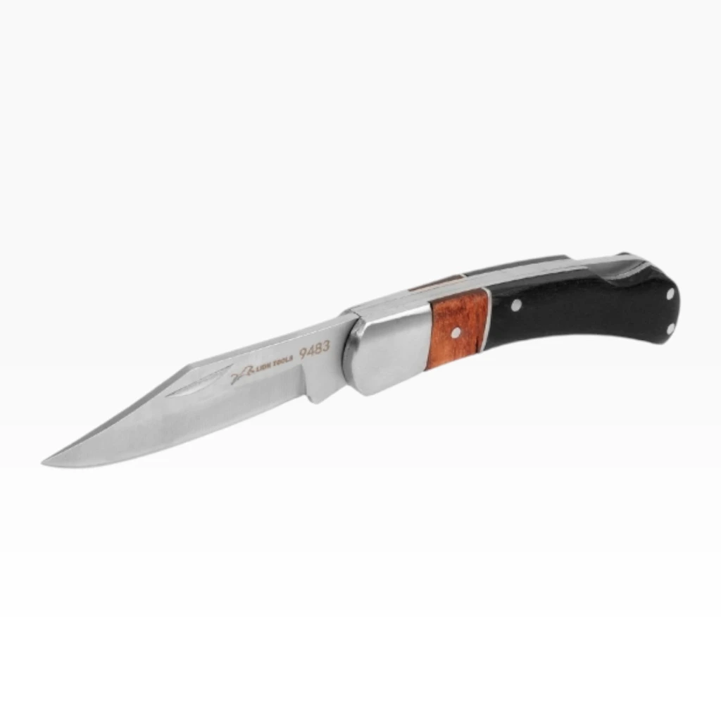 Navaja 3" mango de metal y madera | Lion Tools