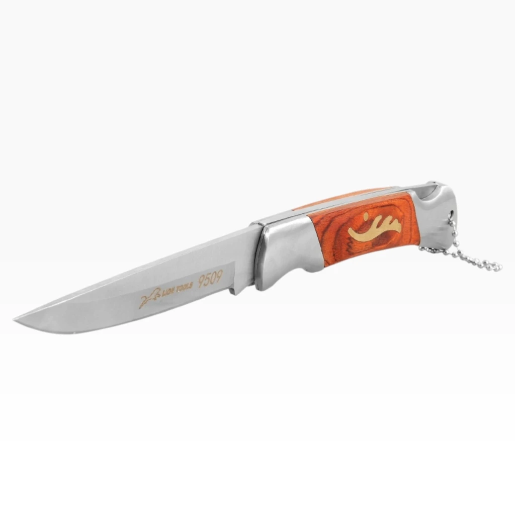 Navaja 3" mango de madera con cadena | Lion Tools