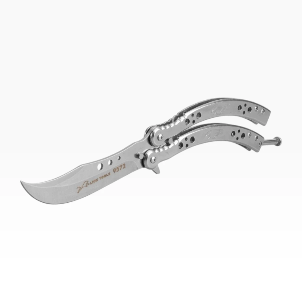 Navaja 4" tipo mariposa plata | Lion Tools