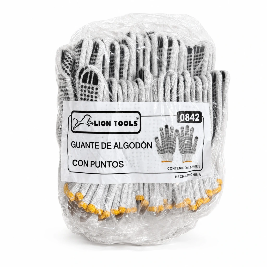 [0842] Paquete guantes de algodón unitalla 12 pzas | Lion Tools