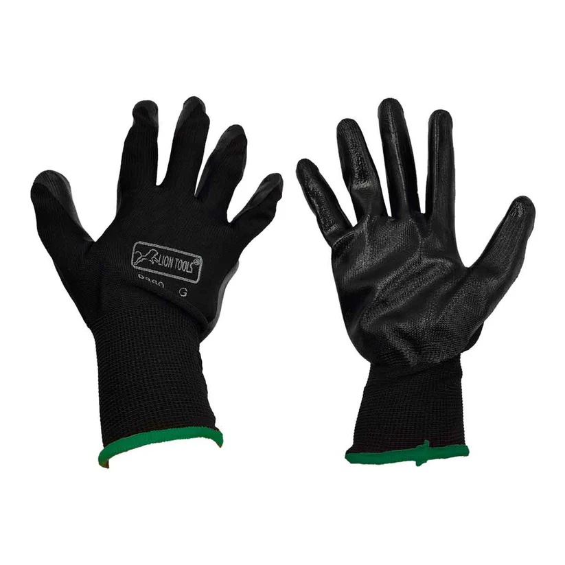[0859-1] Guante nylon mediano nitrilo negro 1 pza | Lion Tools