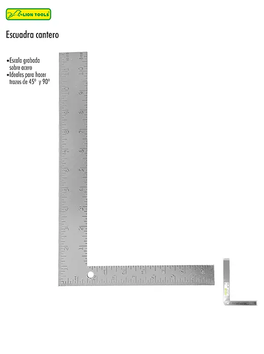 [0870] Escuadra Cantero 8"x12" Regla | Lion tools
