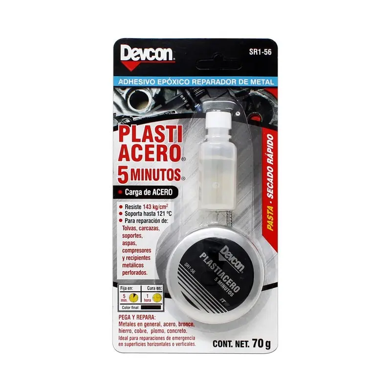 [SR1-56] Adhesivo epóxico PLASTIACERO en pasta lata 5min | Devcon