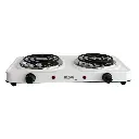Parrilla de mesa eléctrica de 2 quemadores en color blanco