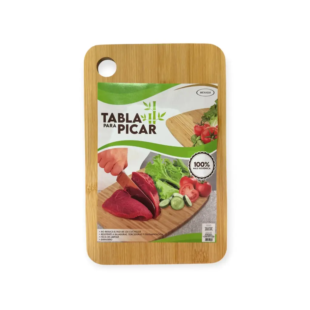 [BC23060603] Tabla para picar 28x18cm -1cm Grosor Bambu Cocina | Mexasia