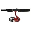 Caña de pescar fibra de vidrio 1.65mtrs con accesorios roja DF103