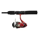 Caña de pescar fibra de vidrio 1.65mtrs con accesorios roja DF315
