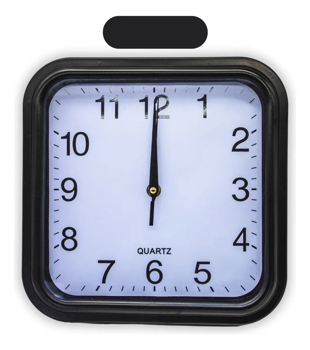 [S-4265] Reloj de pared Cuadrado Negro 25cm