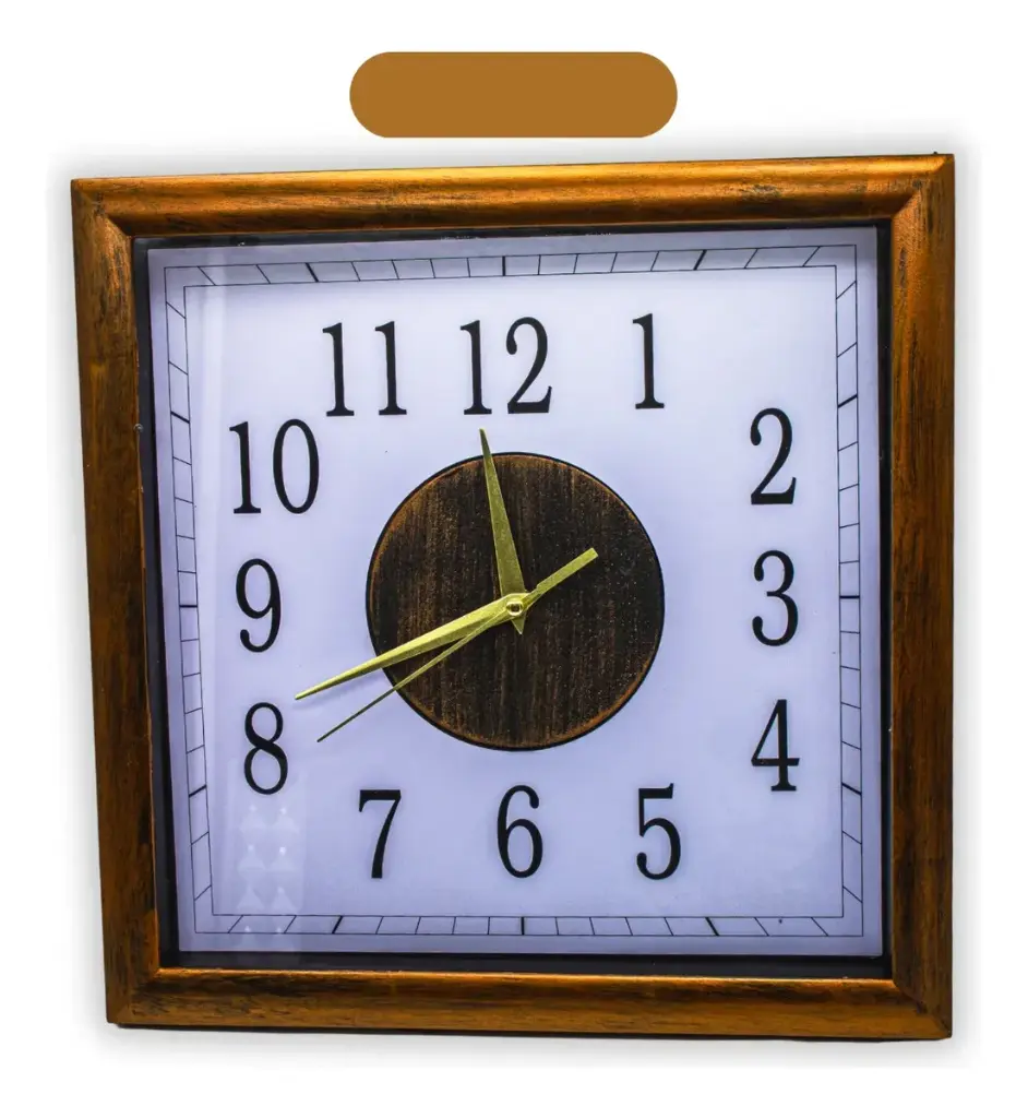 [S-4267C] Reloj para pared Cuadrado 30 cm Cafe