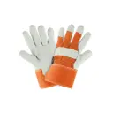 Guantes de piel de res con dorso de loneta | Truper