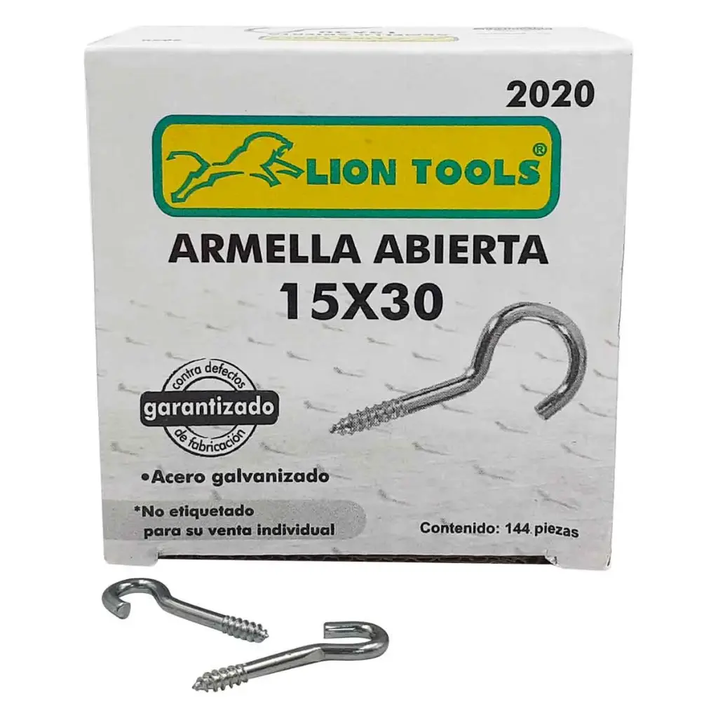 [2020] Caja con armella abierta 15 x 30 | Lion Tools con 144 pzas