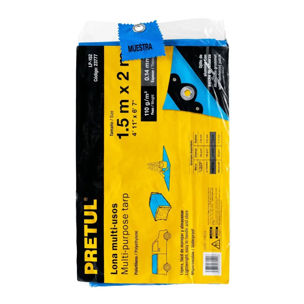 Lona Azul  2 x 3 m de polietileno 110 g/m2 Sol| Pretul