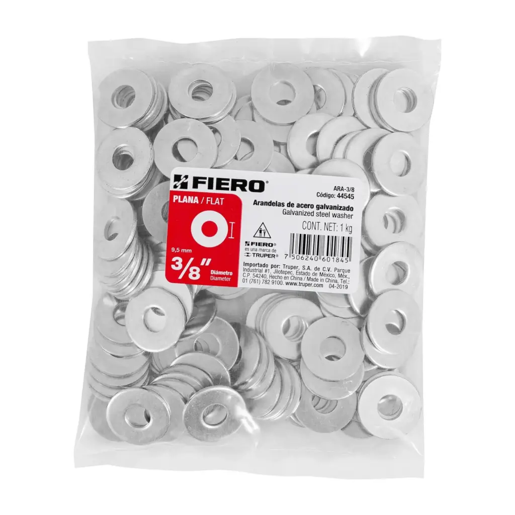 Bolsa arandela 3/8 plana 1 kg | Fiero