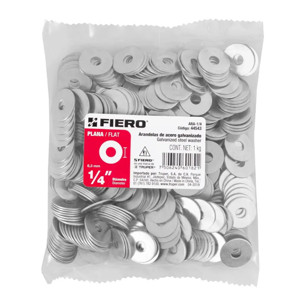 Bolsa arandela 1/4 plana 1 kg | Fiero