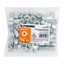 Bolsa tuerca 3/8" hexagonal de acero galvanizado con 100 pzas | Fiero