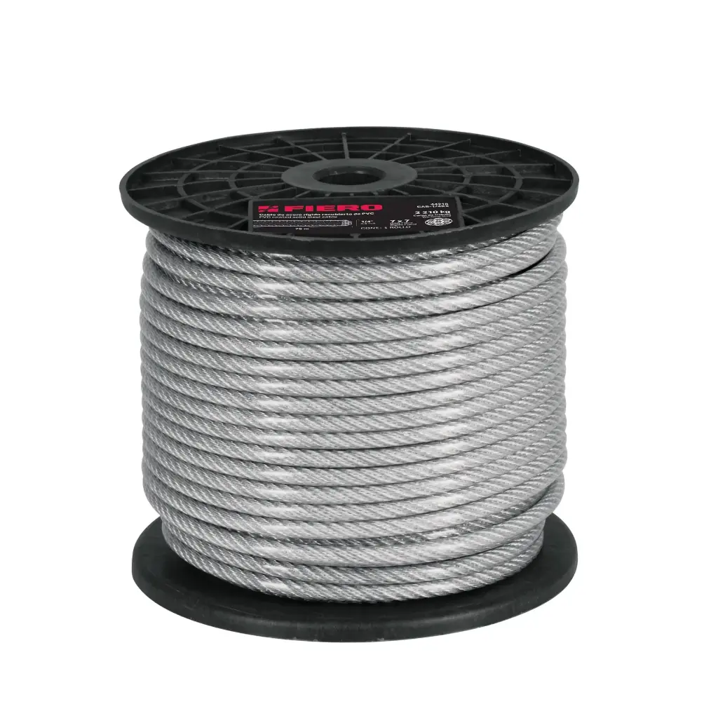 [44220] Carrete cable 1/16 recubierto PVC 7x7 75m|Fiero
