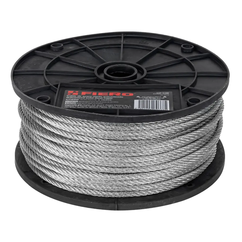 Carrete cable 3/16 rígido 7x7 75m|Fiero