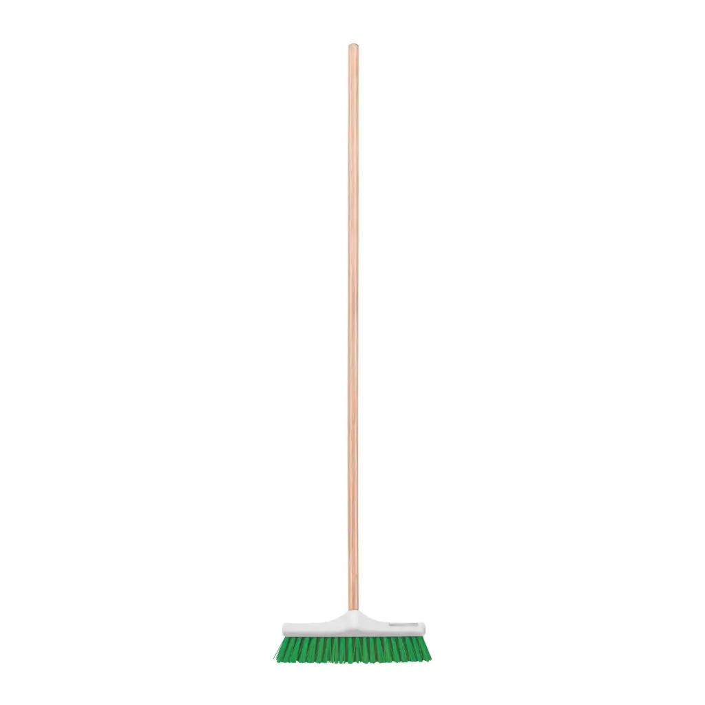 [57034] Cepillo industrial cerda rígida de 30 cm con bastón de madera | Klintek