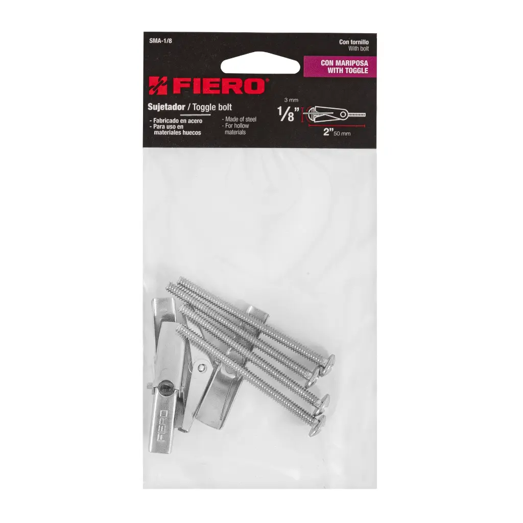 Bolsa sujetadores 1/8"×2" tipo mariposa con 4 pzas | Fiero